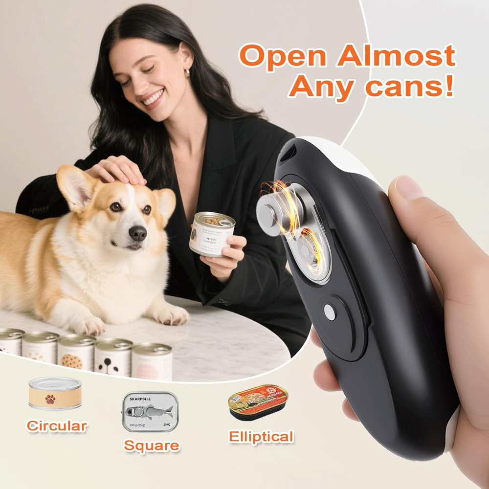 Rechargeable Electric Can Opener Automatic Smooth Edge USB Kitchen Tool