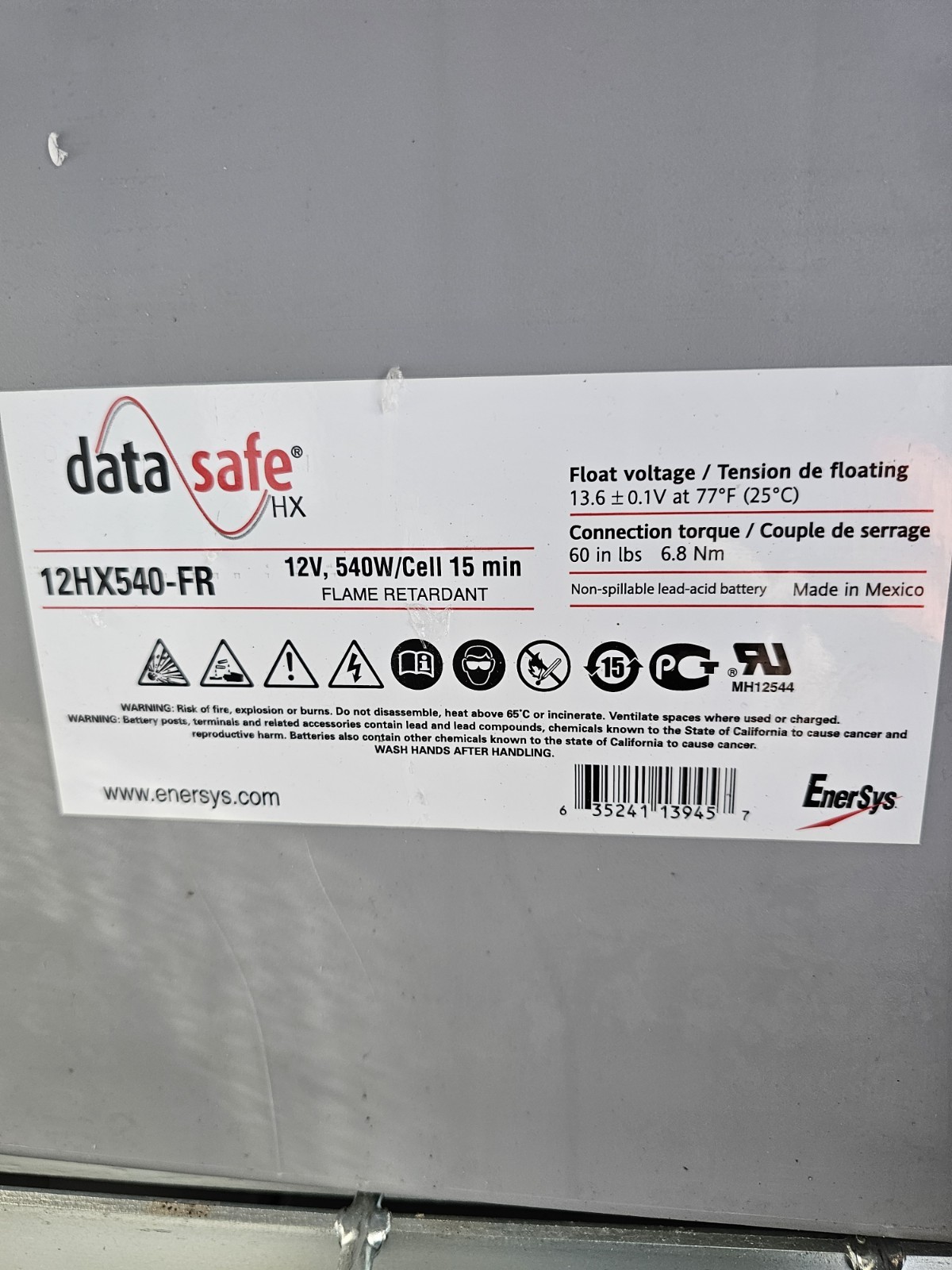 100AH Data Safe 12HX540-fr 12v 540W