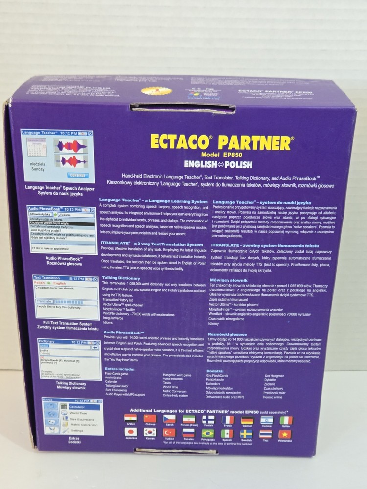 ECTACO Partner EP850 English Polish Translator Talking Dictionary & Language
