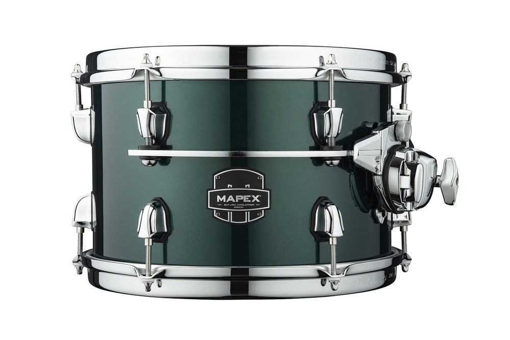 Mapex Saturn Evolution 8x7" Brunswick Green Lacquer Drum Rack Tom | Maple-Walnut