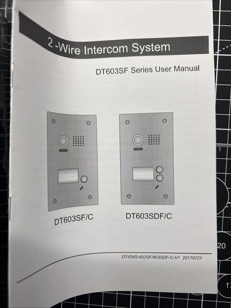 2-Wire Intercom System, DT603SF/C