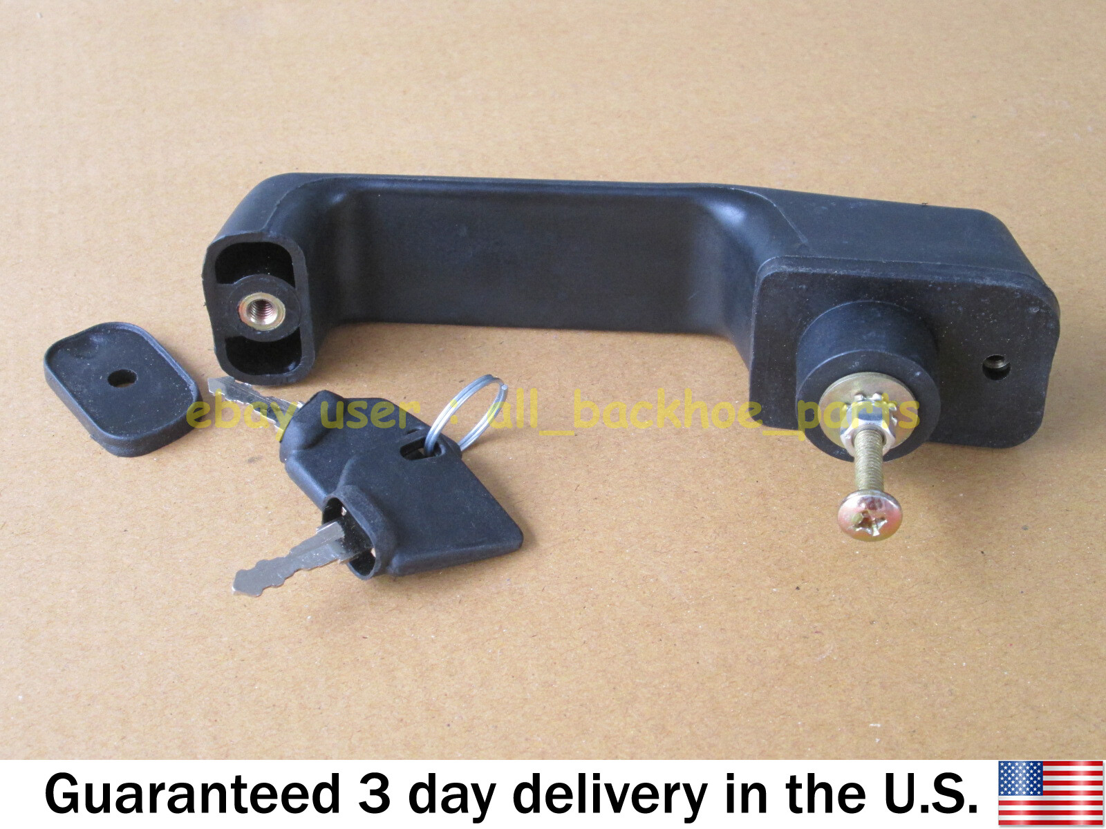 JCB BACKHOE - DOOR HANDLE WITH 2 KEYS (PART NUMBER 123/04067 701/45501)