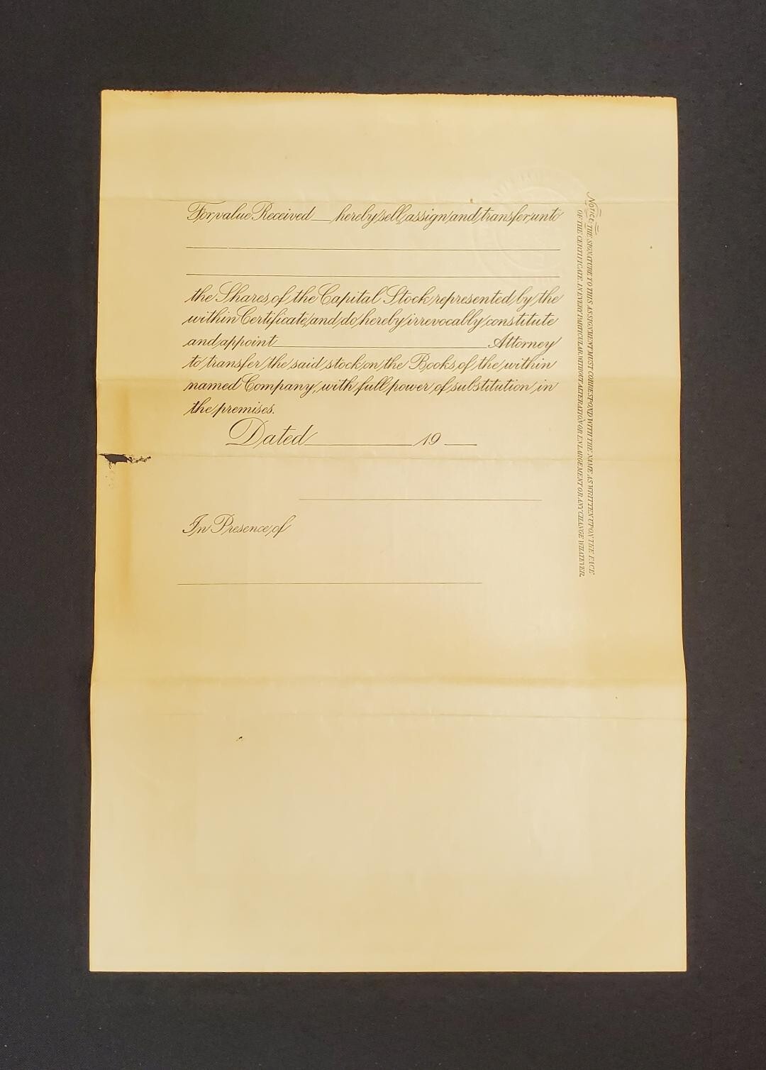 Central Metal Products Corp - Common Stock Certificate - 12 Shares -1921