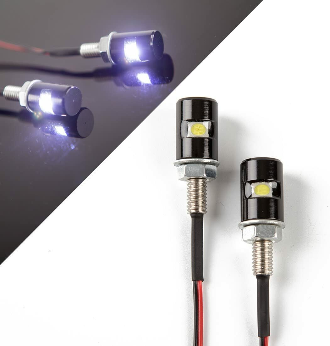 2x License Plate Light,Tag Screw Bolt Lamp,12V White LED Bulb for Car Motorcycle
