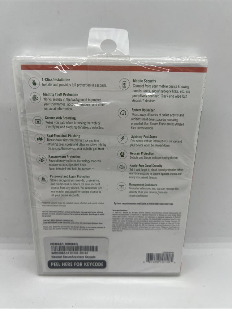 Webroot Secure Anywhere Internet Security 3 Device Software CD Windows IOS Mac~