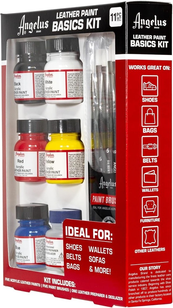 Angelus Acrylic Leather Paint Basics Kit