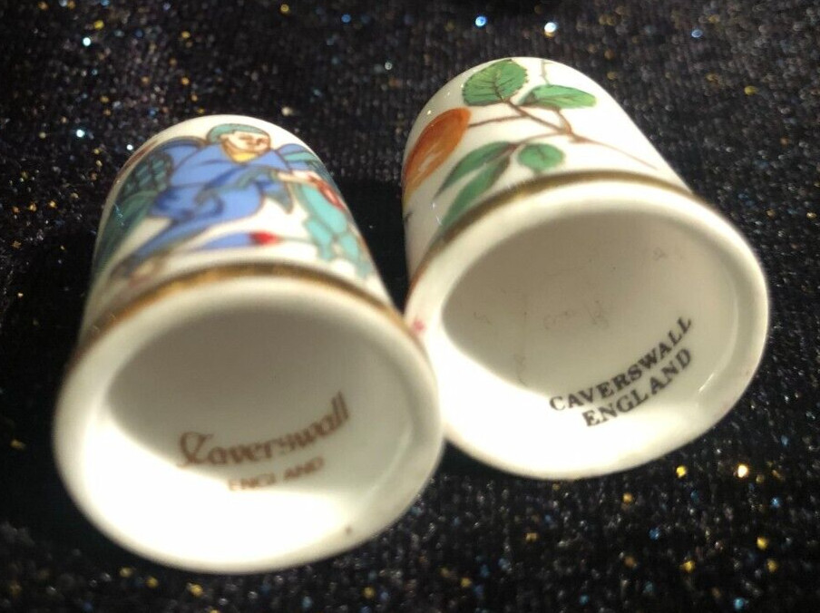 2 "CAVERSWALL" THIMBLES MADE IN ENGLAND