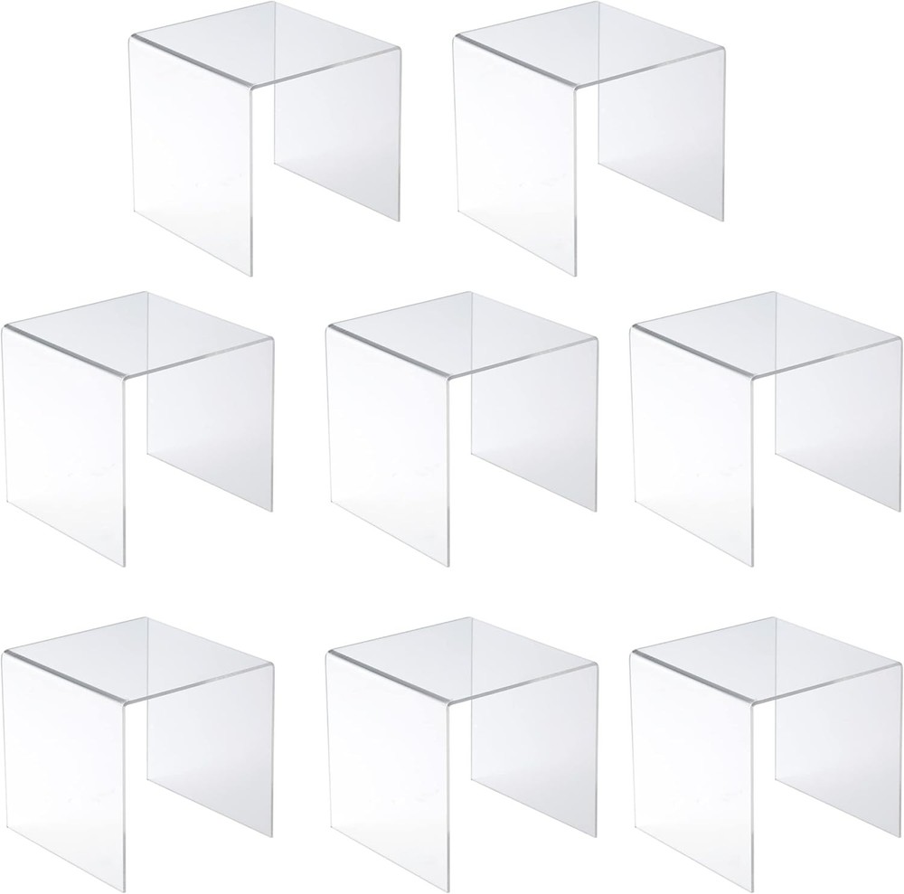 Jusalpha® 8 PC 6'' Clear Acrylic Risers, Display 6x6x6 Inches,