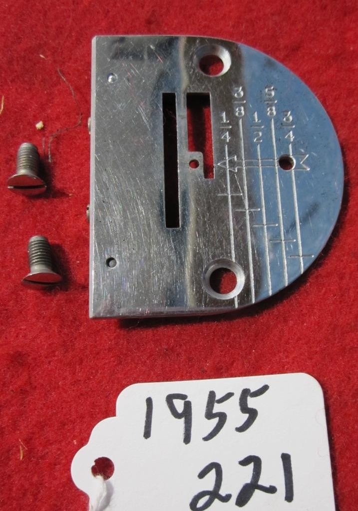 1955  Singer 221 FEATHERWEIGHT OR  301A GRADUATED NEEDLE PLATE & SCREWS  #45921