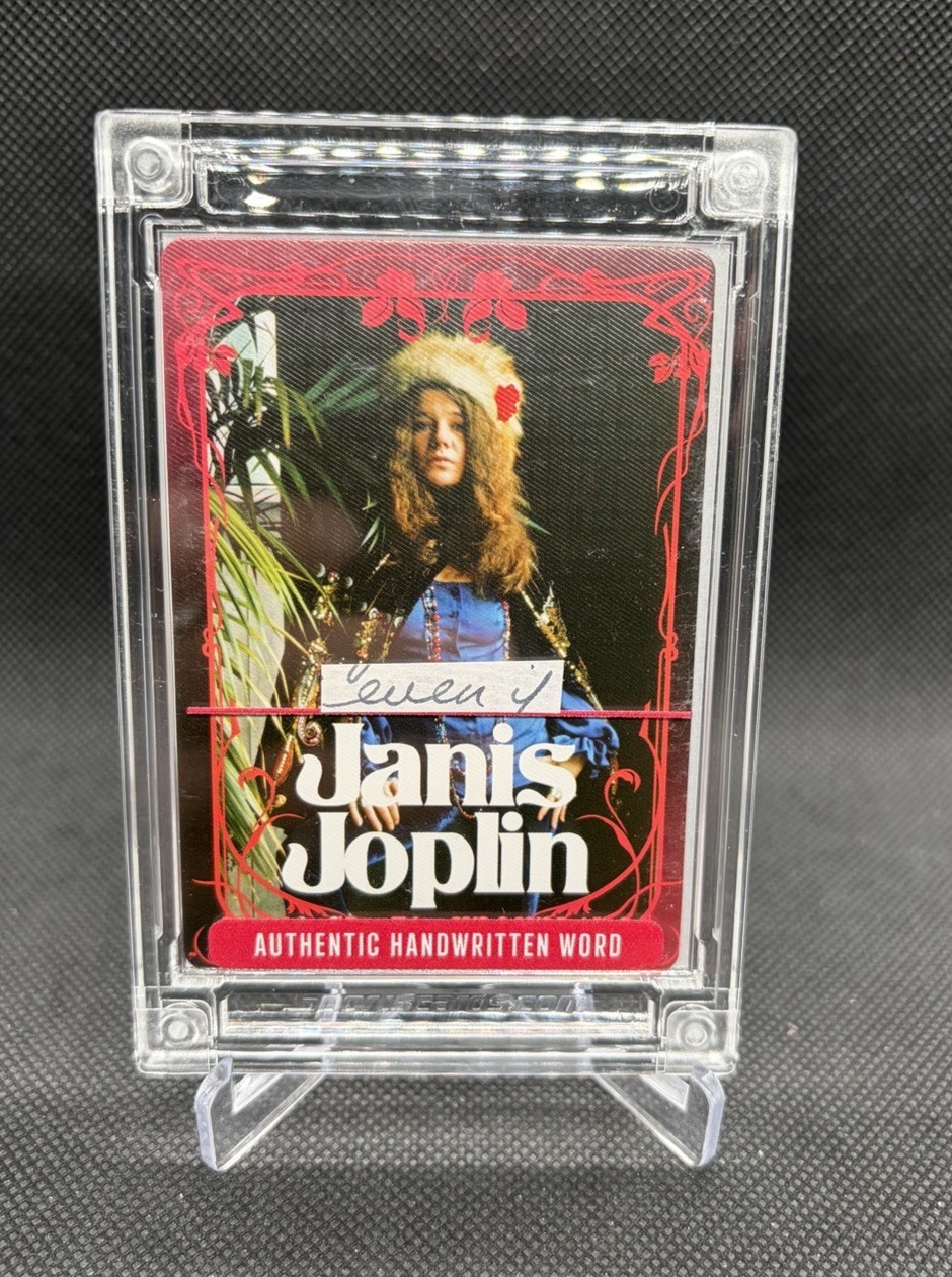 Janis Joplin “A Word From” SportsCards.com 2025 Authentic Handwritten Word Relic