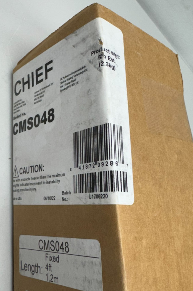 Chief CMS-048 48" Speed-Connect Fixed Extension Column (Black)