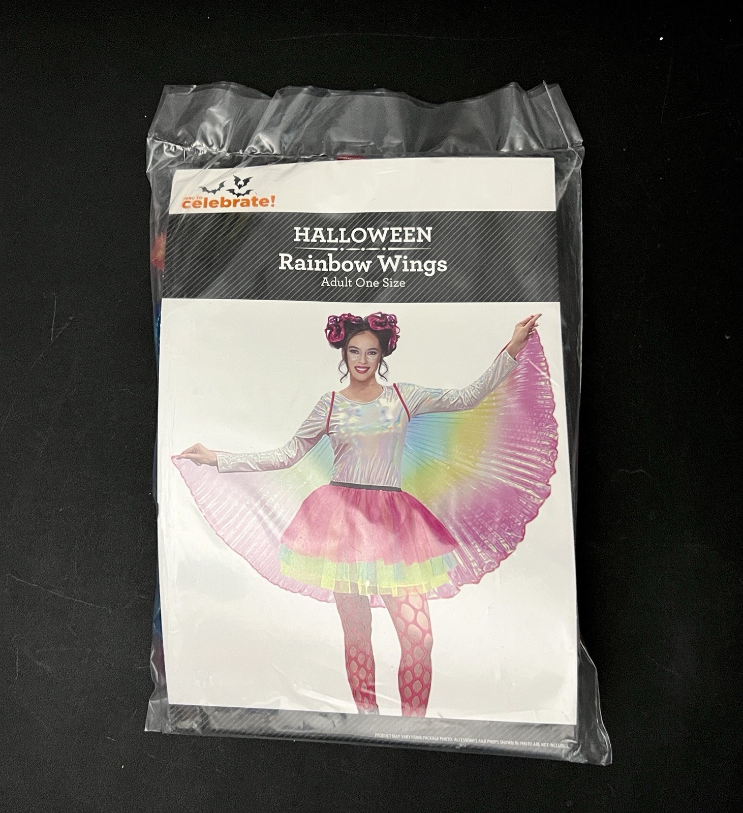 WAY TO CELEBRATE Adult Halloween Rainbow Wings • One Size