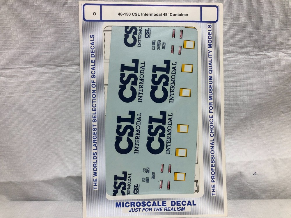 O Scale Microscale Decals 48-150 CSL Intermodal 48' Container