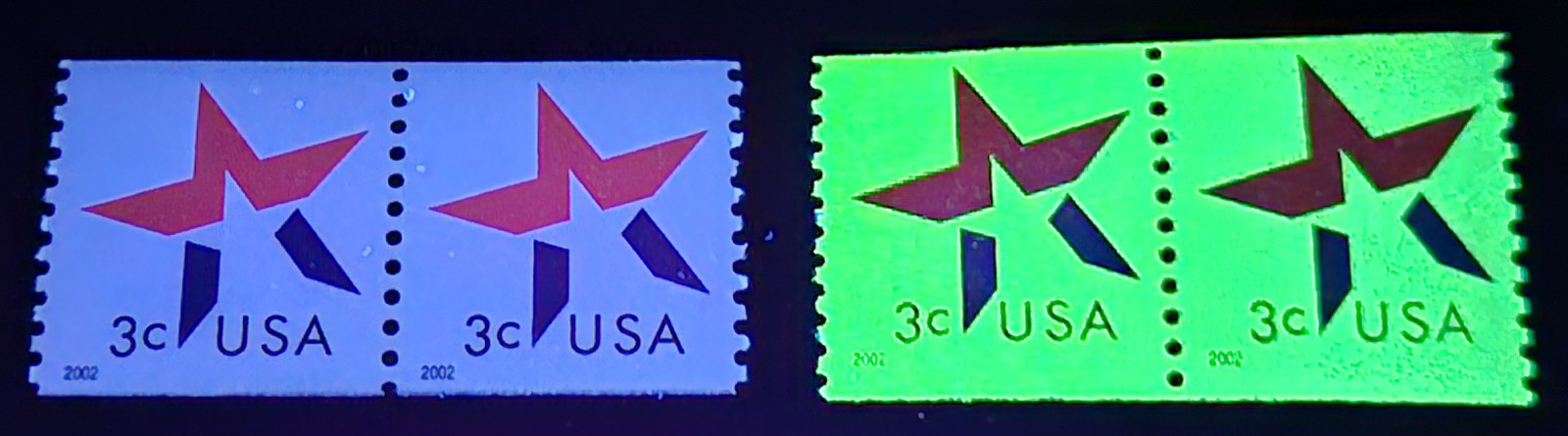 Scott# 3615, 3615a 3c Star Untagged and TAGGED ERROR, Mint NH