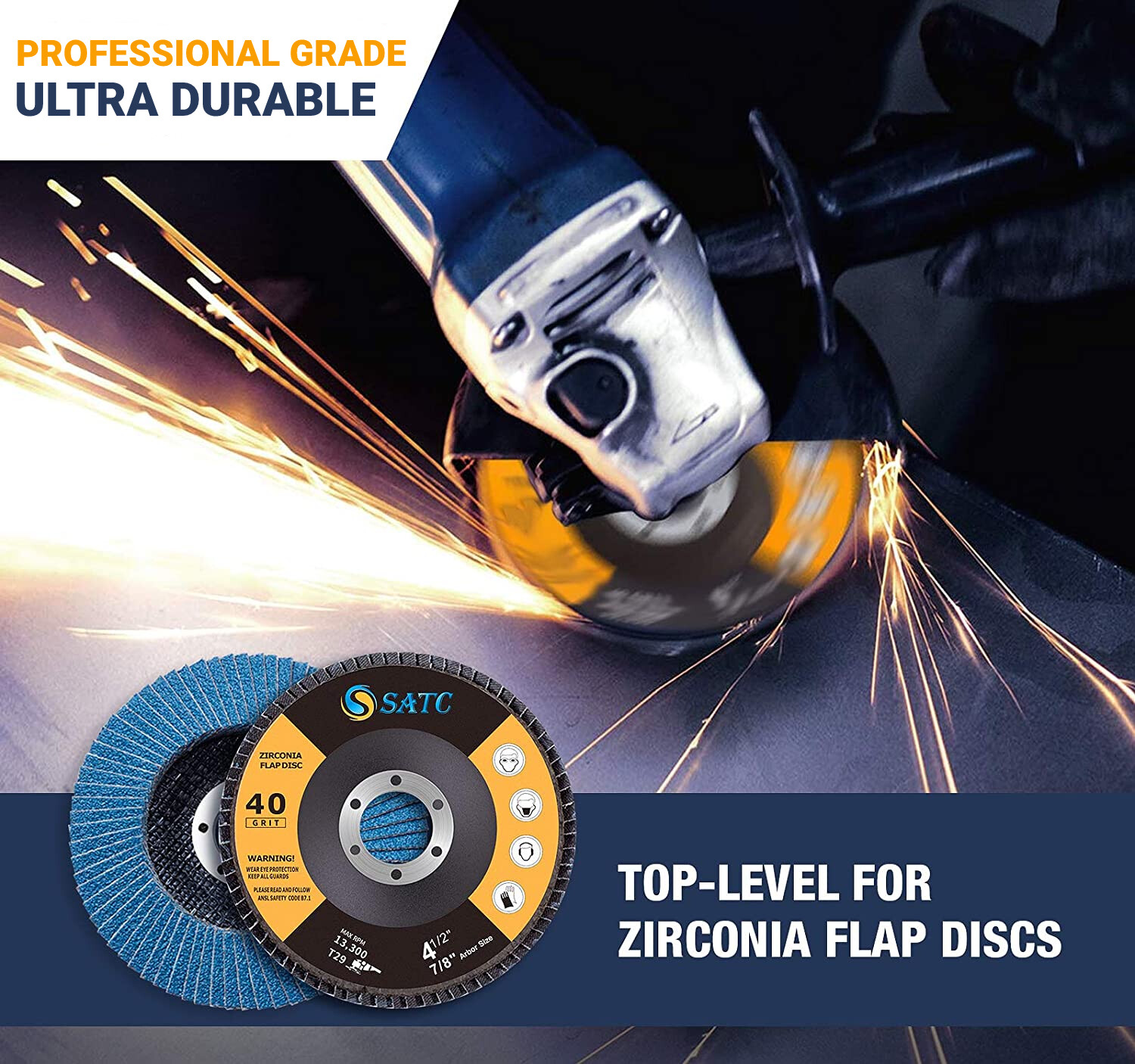50x 4.5" 4-1/2 Zirconia Flap Grinding Wheels 120 Grit Angle Grinder Sanding Disc