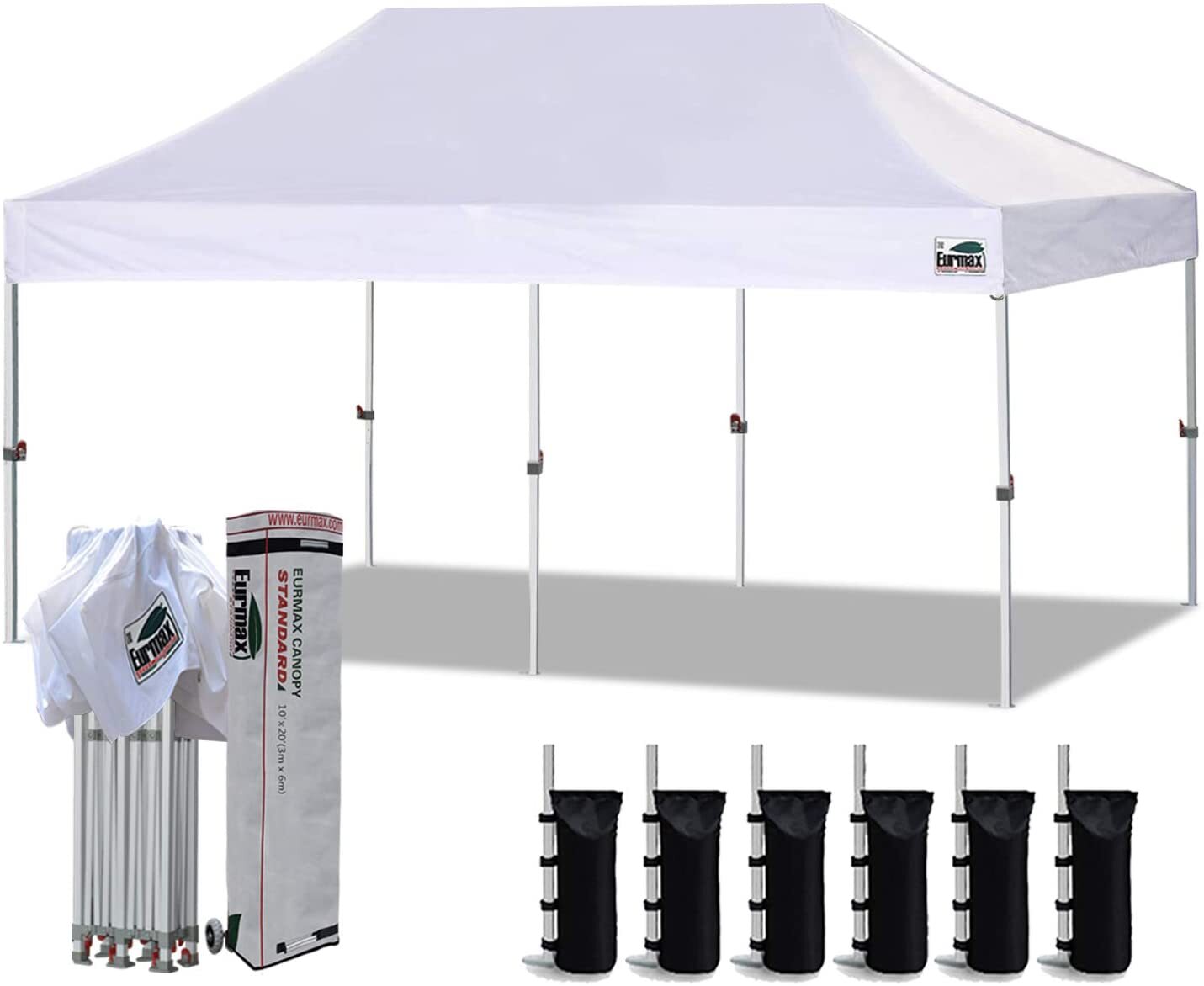 Eurmax 10x20 EZ Pop Up Outdoor  Event Canopy Instant Party Tent Shade Shelter