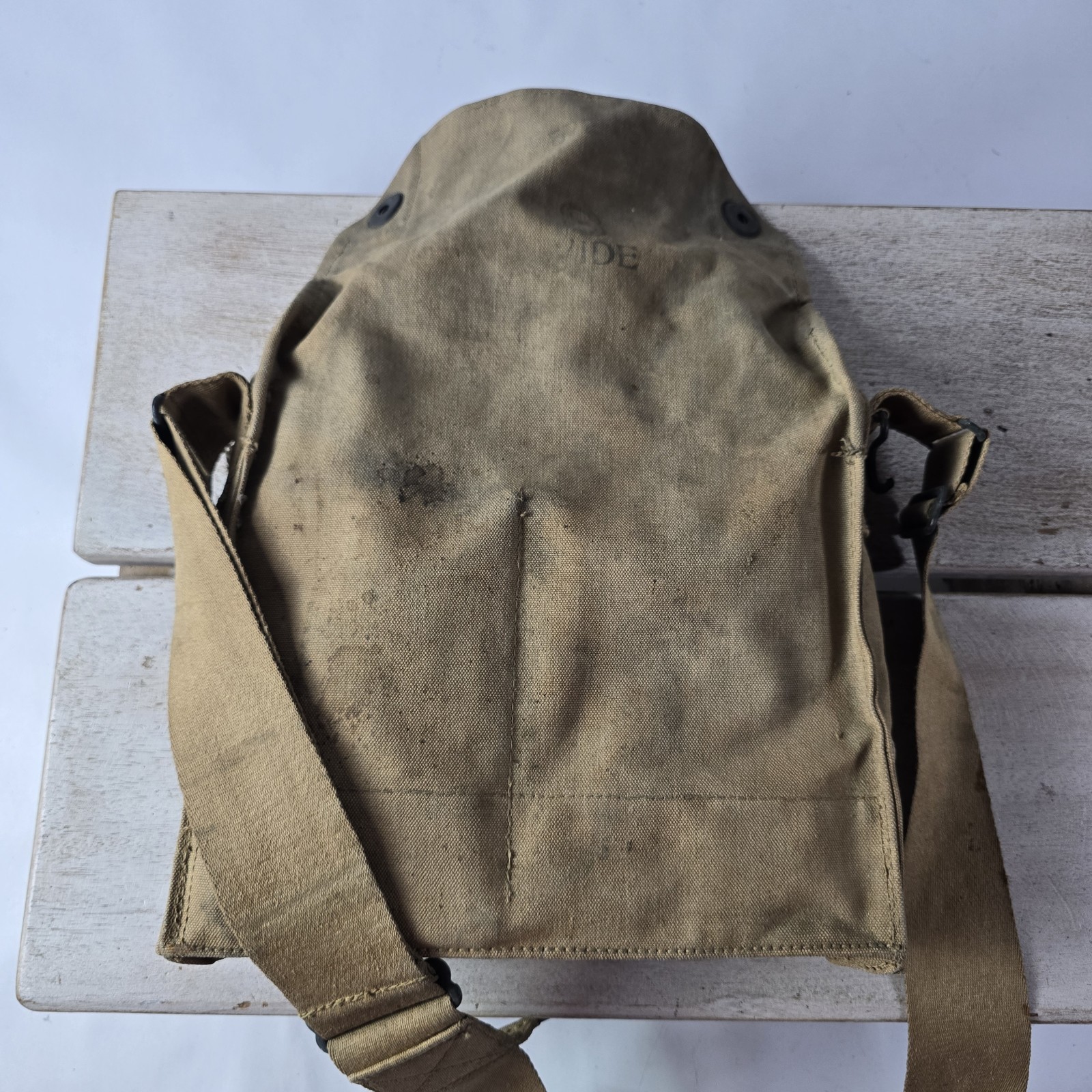 ORIGINAL WWI US ARMY M1917 SBR GAS MASK CARRY BAG-NAMED