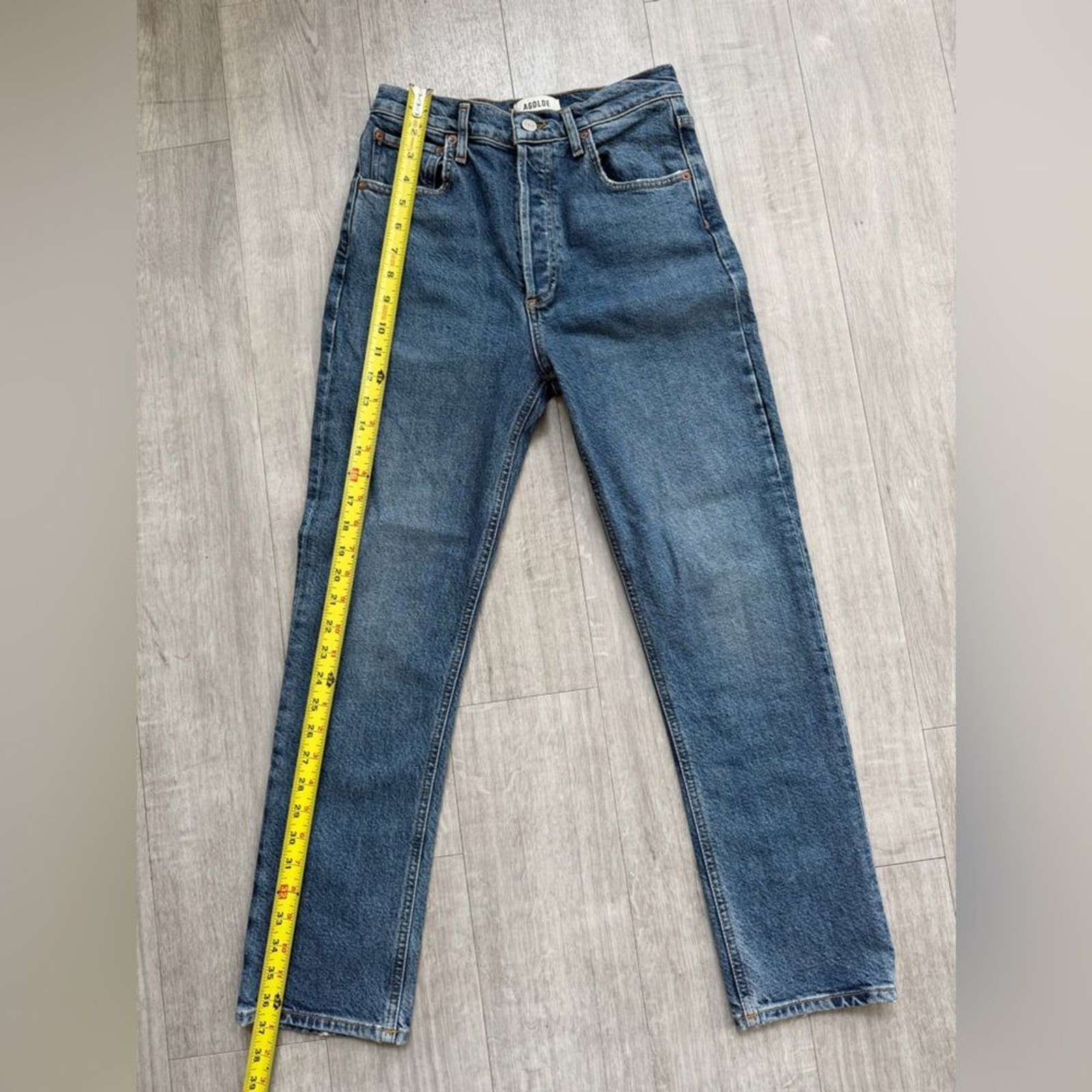 AGOLDE Riley High Rise Straight Crop Jeans in Transfer - Size 25