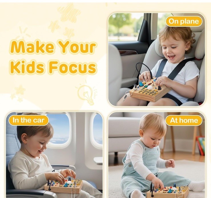 Joyreal Montessori Busy Board Educational Toys 1 2 3 Year Old