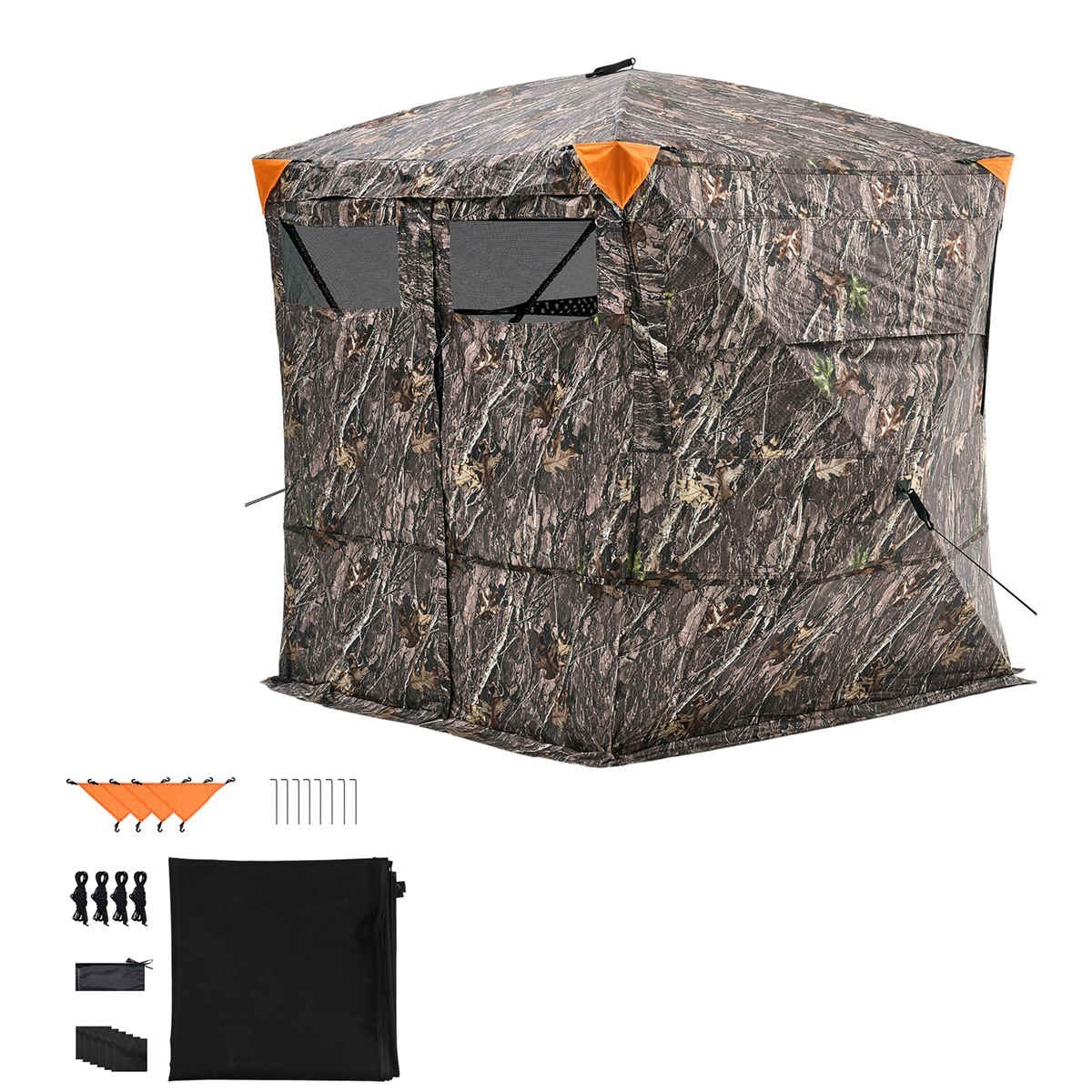 Portable Hunting Blind See Through Ground Deer Blinds 4-5 Person Carrying Bag