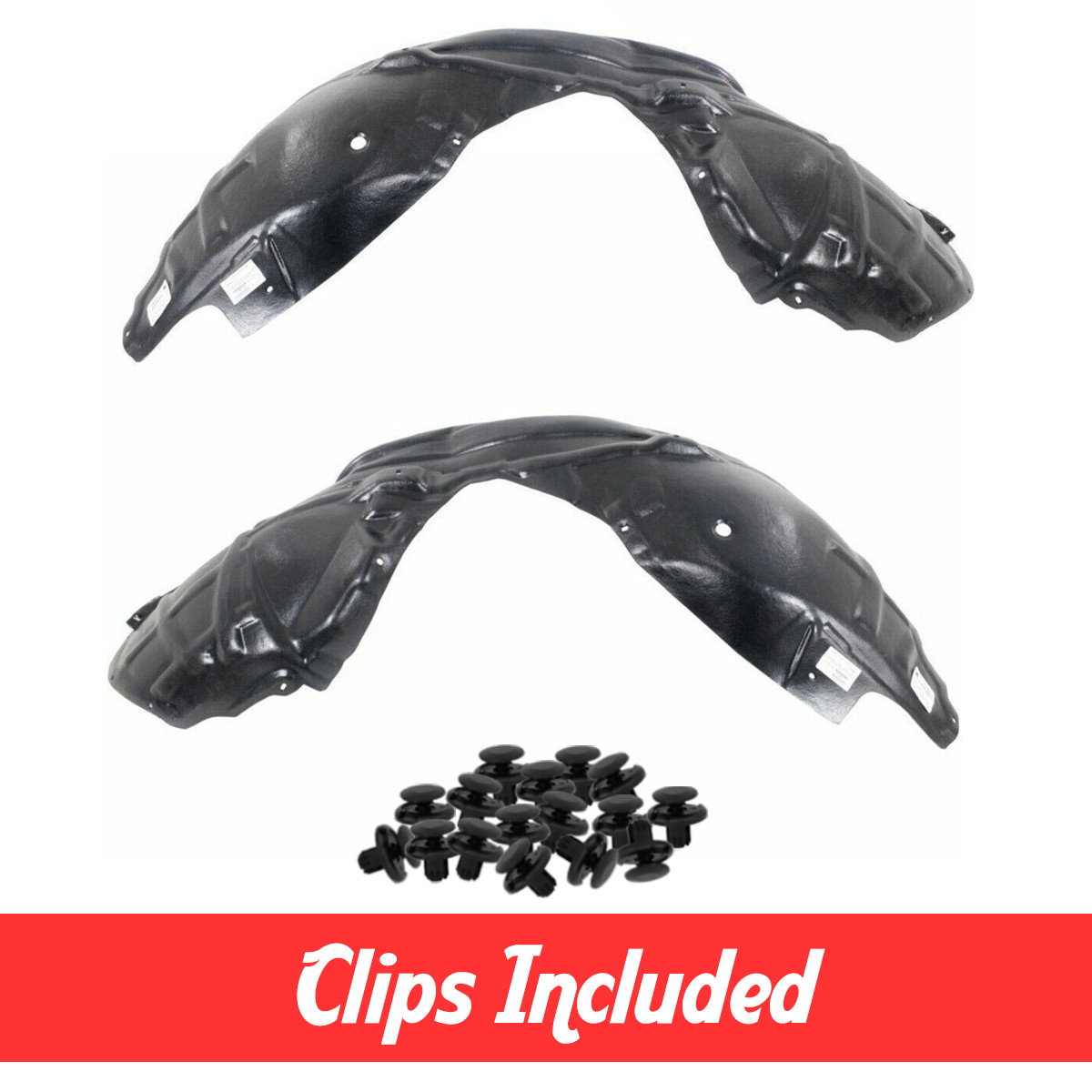 Driver & Passenger Side Fender Liner Set w/ Clips For 2015-2022 Dodge Challenger