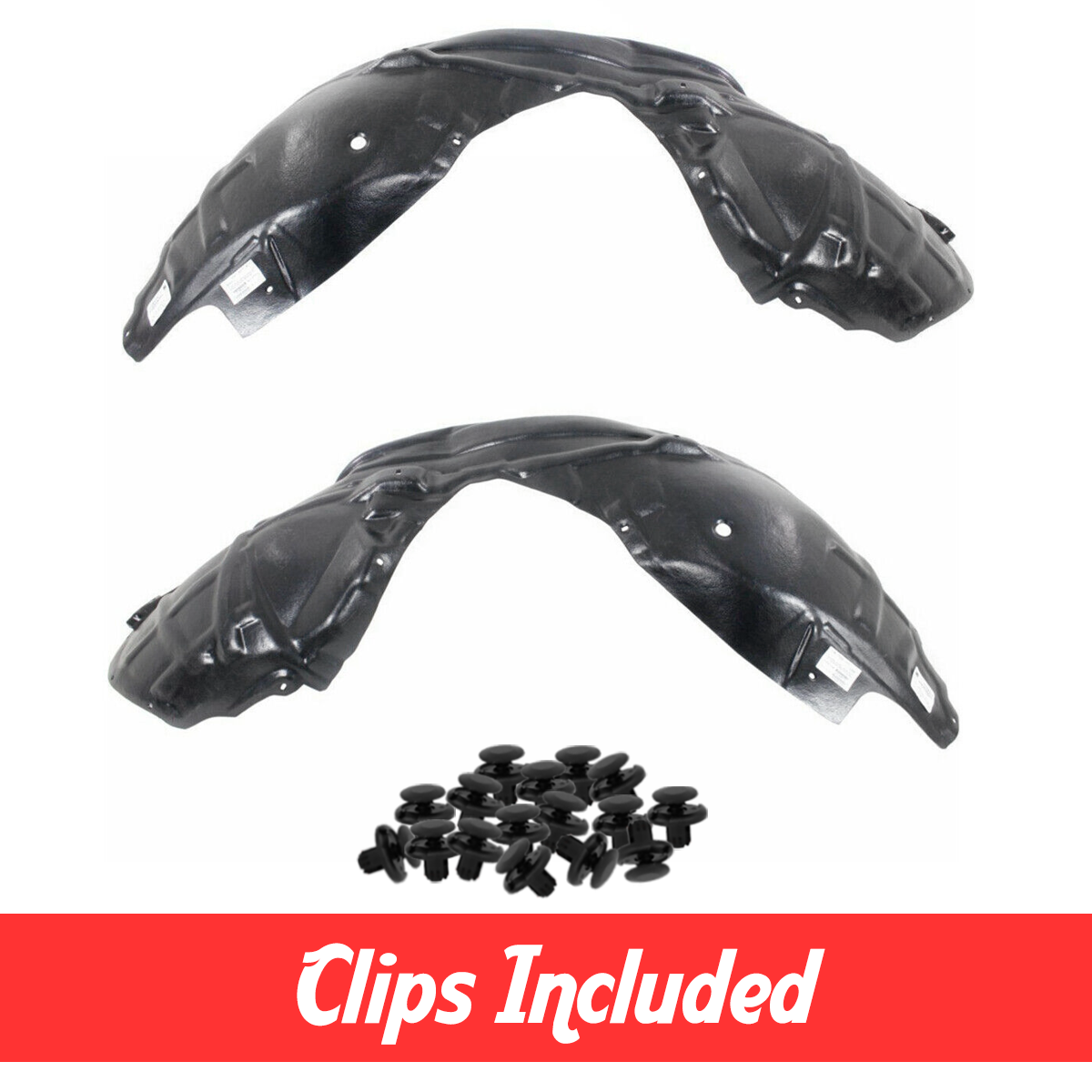 Driver & Passenger Side Fender Liner Set w/ Clips For 2015-2022 Dodge Challenger