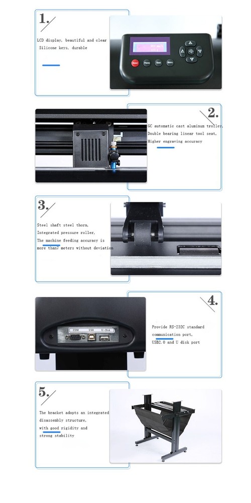 Automatic Edge Patrol Cutter Plotter 24 in 500g Servo Motor Type Cutting Plotter