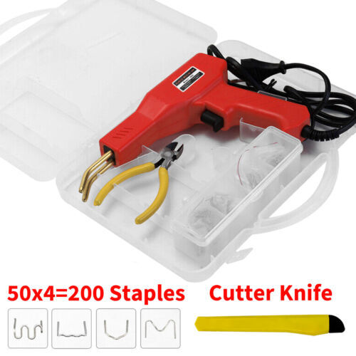 Plastic Welder Car Bumper Repair Kit Hot Stapler Welding Gun Tool w/ 600 Staples