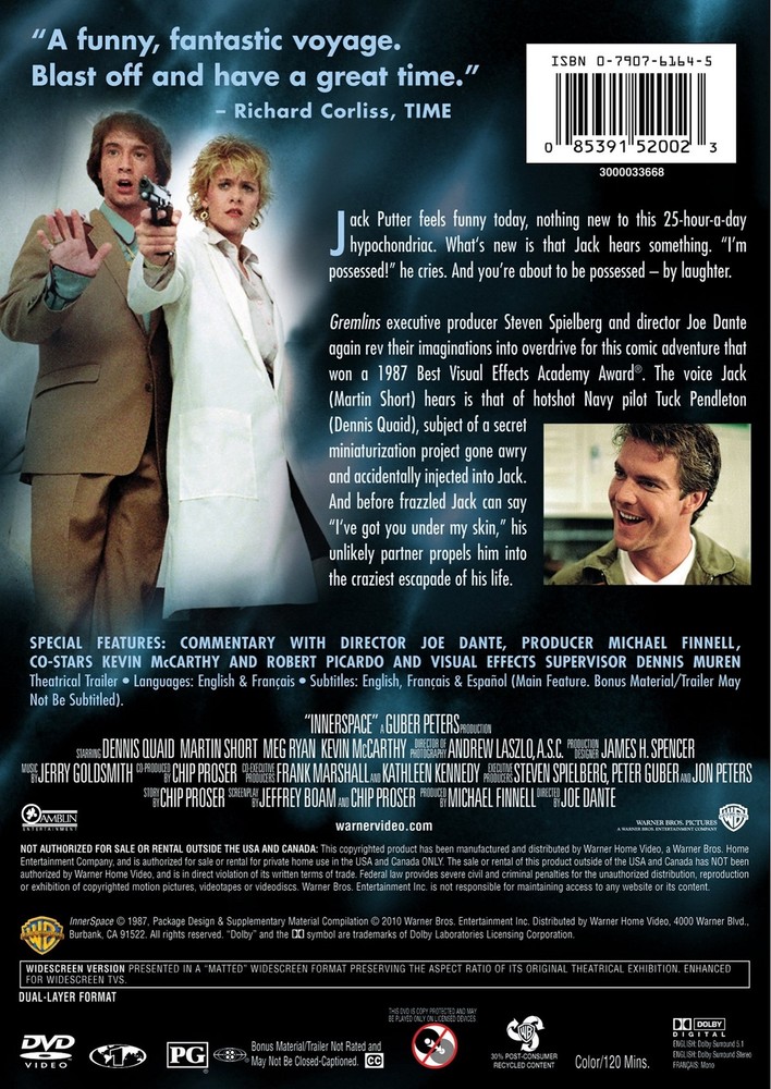 Innerspace DVD Dennis Quaid NEW