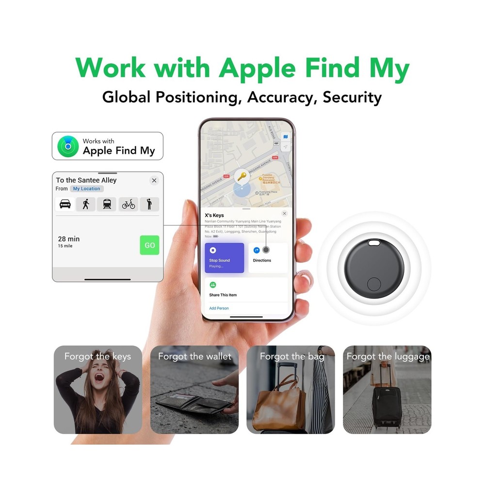 Air Tracker Tags-4 Pack: Smart Bluetooth Tracker, Item Finder Works... Fast Ship
