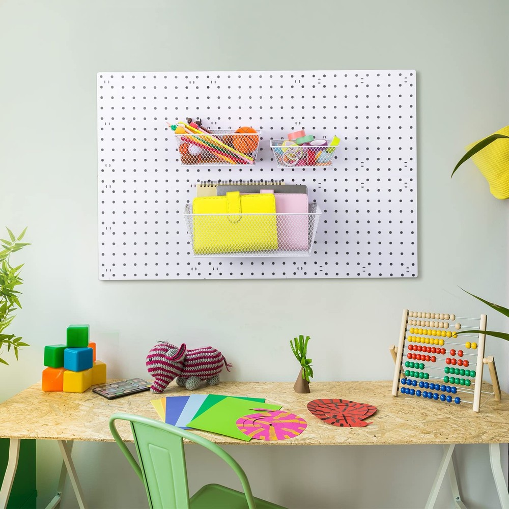 Pegboard Wire Baskets Accessories Hanging Wall Organizer 3 Sizes Pegboard Bin...