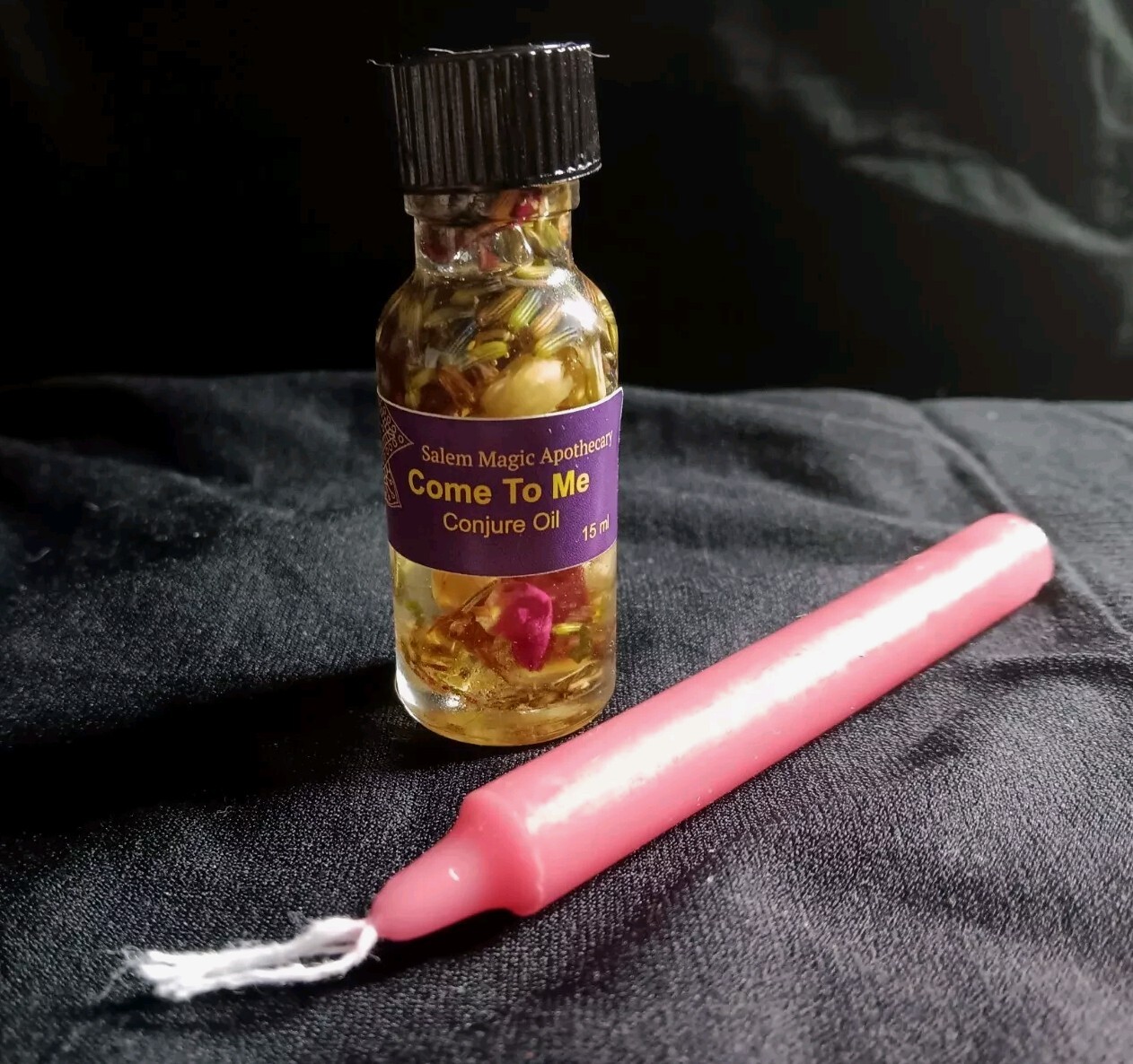 Come To Me Oil W/Candle, Wicca, Hoodoo, Voodoo, Magic, Oil Category: Controlling