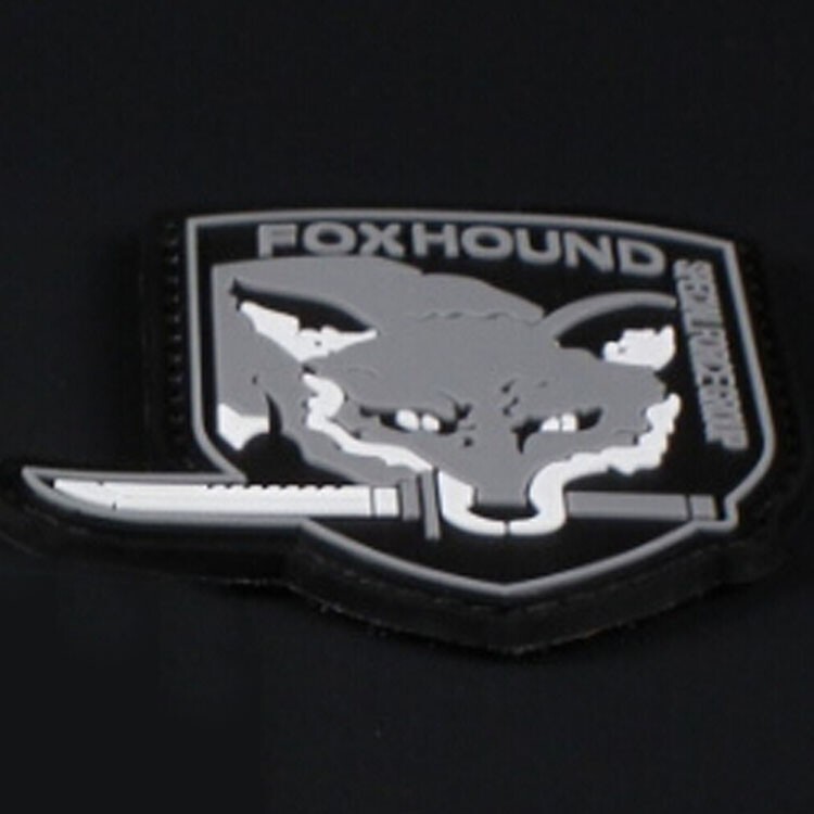 3D Pvc FOX HOUND Metal Gear Solid Specia Force Group Rubber Hook Loop Patch Gray