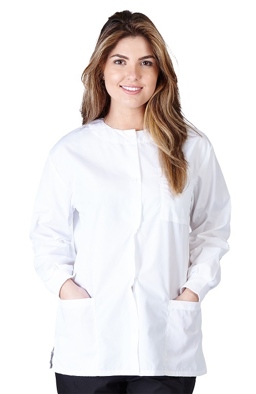 Unisex Medical Hospital Nursing Warm Up Top Scrubs Jackets 3-Pockets for Women