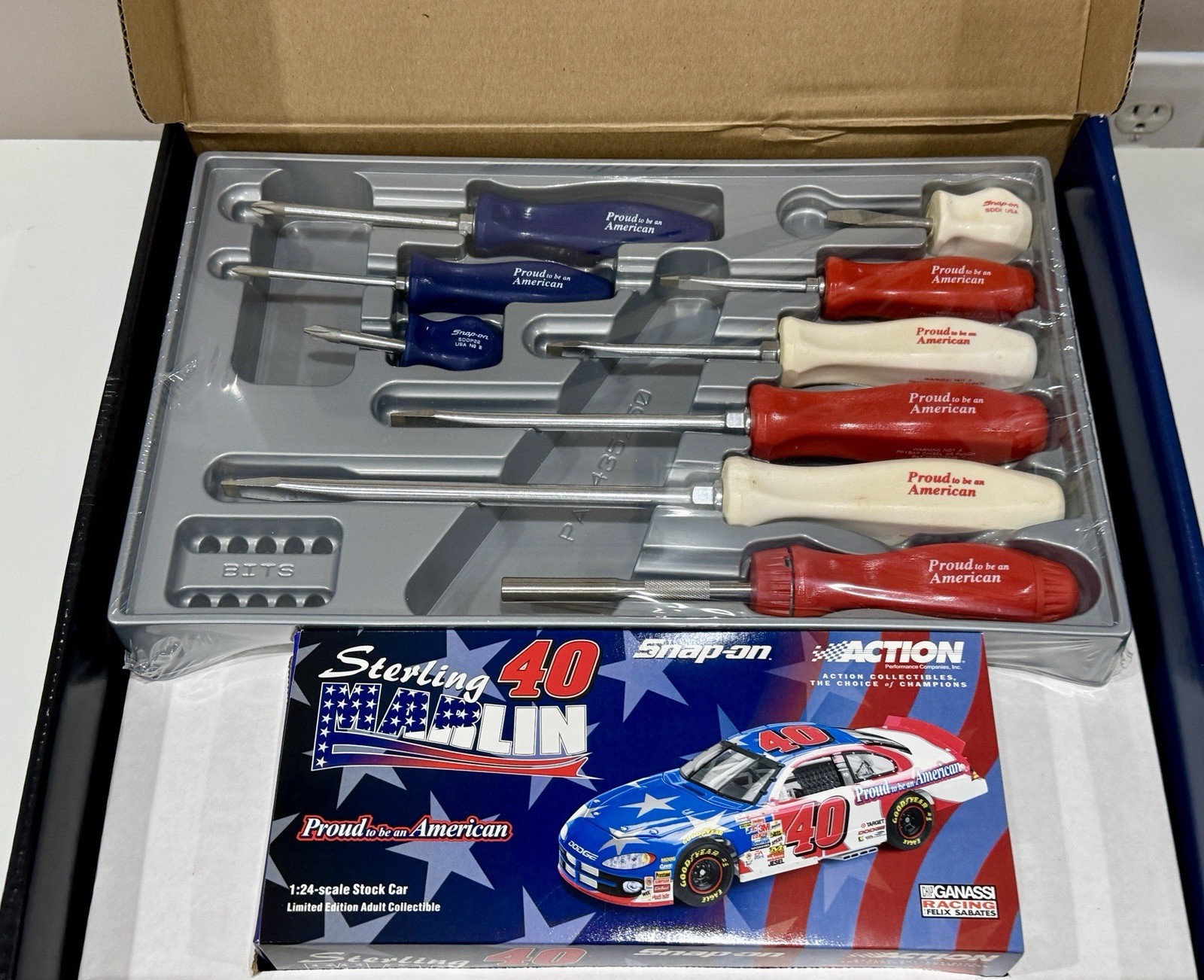 Snap-On - Proud To Be An American 9 Piece Screwdriver Set + Marlin Diecast New