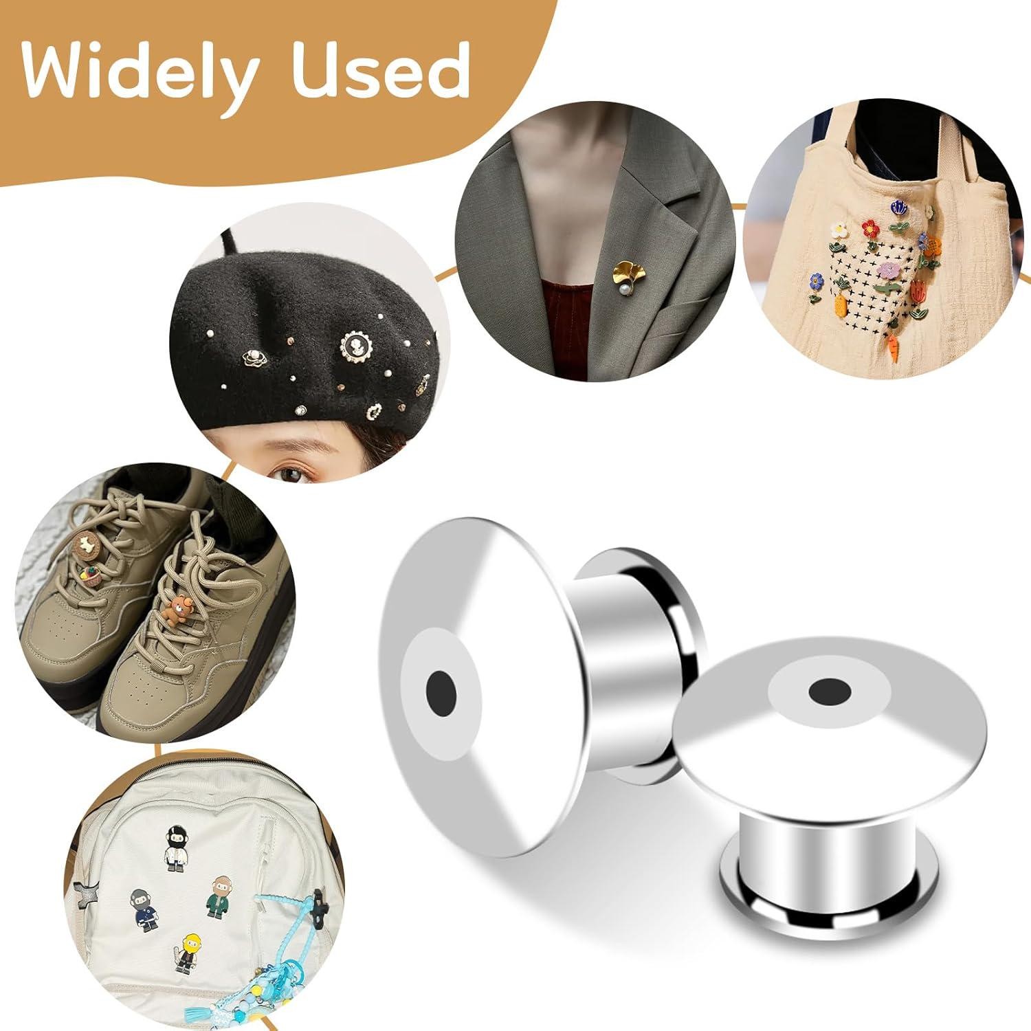 100PCS Metal Locking Pin Backs, Secure Pin Keepers for Badges & Lapel Pins