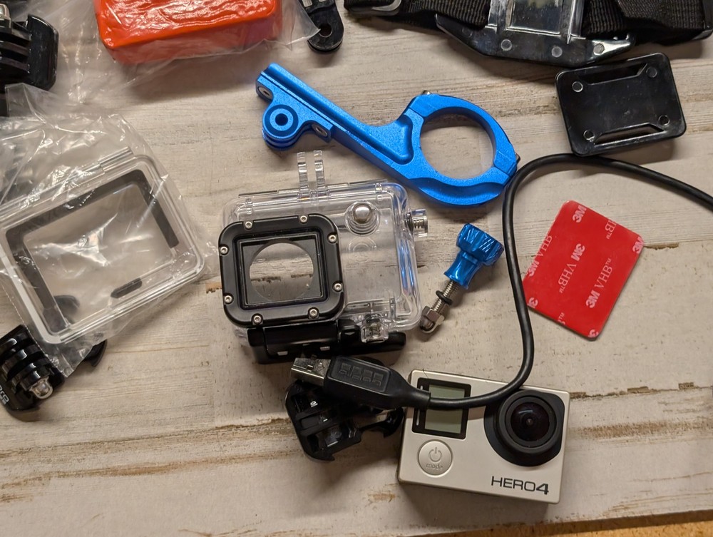GoPro HERO4 Silver Action Camera Bundle w Housing Mounts Batteries Case Bundle