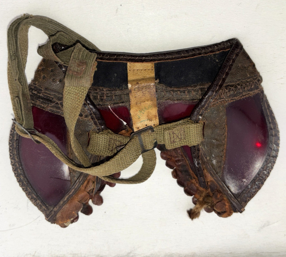 WW2 1943 ERA Army Air Corps Leather Flying Dark Adaptation Goggles Type E-1
