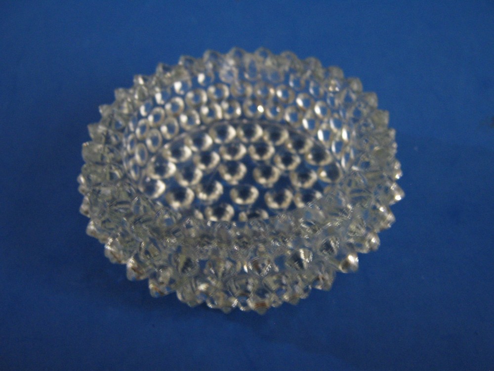 CLEAR ROUND THOUSAND EYE GLASS MASTER OPEN SALT CELLAR