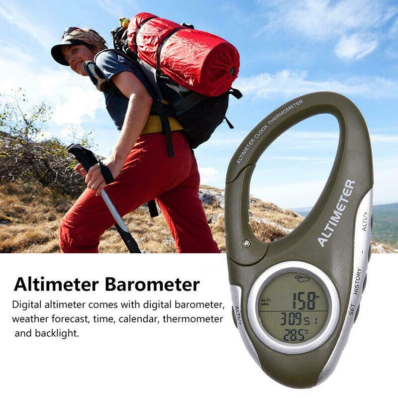 Hiking Mountaineering Digital Altimeter Barometer with Thermometer Backlight