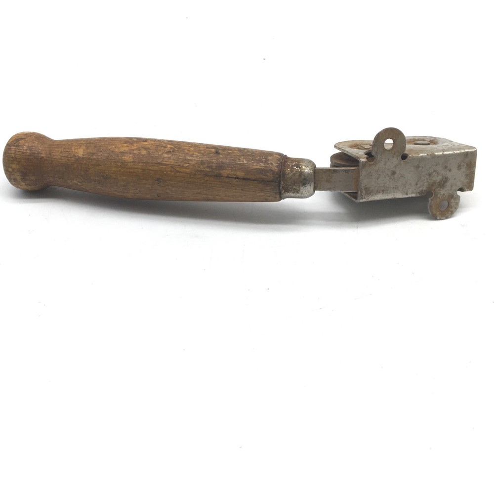 Pull Through Knife Sharpener Wood Handle Mountable Wood Handle Has Rust Vtg USA