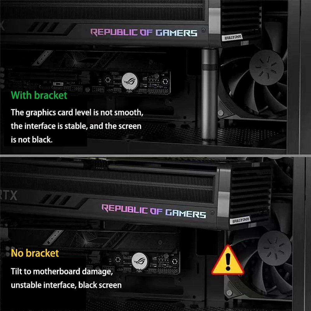 2 Pack Gpu Support Bracket，Graphics Card GPU Brace Support Video Card Sag Hol...