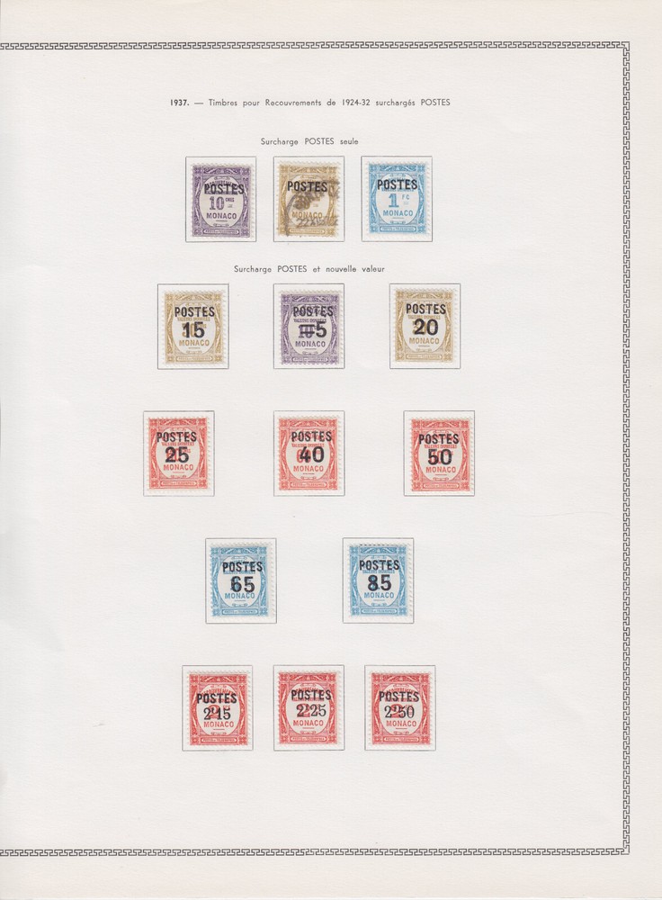 MONACO 1937, YVERT 140/153, COMPLETE SET, MOSTLY MLH