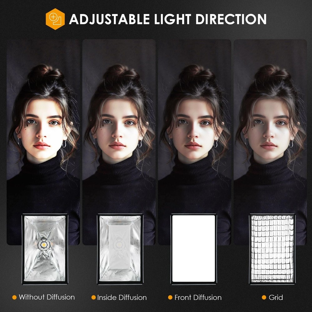 TARION Foldable Bowens Softbox with Grid: Quick One-Step Open/Lock, 23.6x35.4...