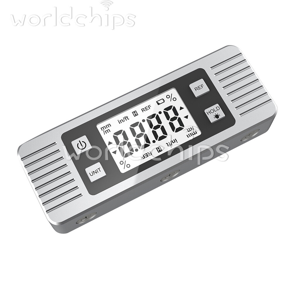 3in1 Protractor Inclinometer Level Ruler 4*90° Digital LCD Display W/ Backlight