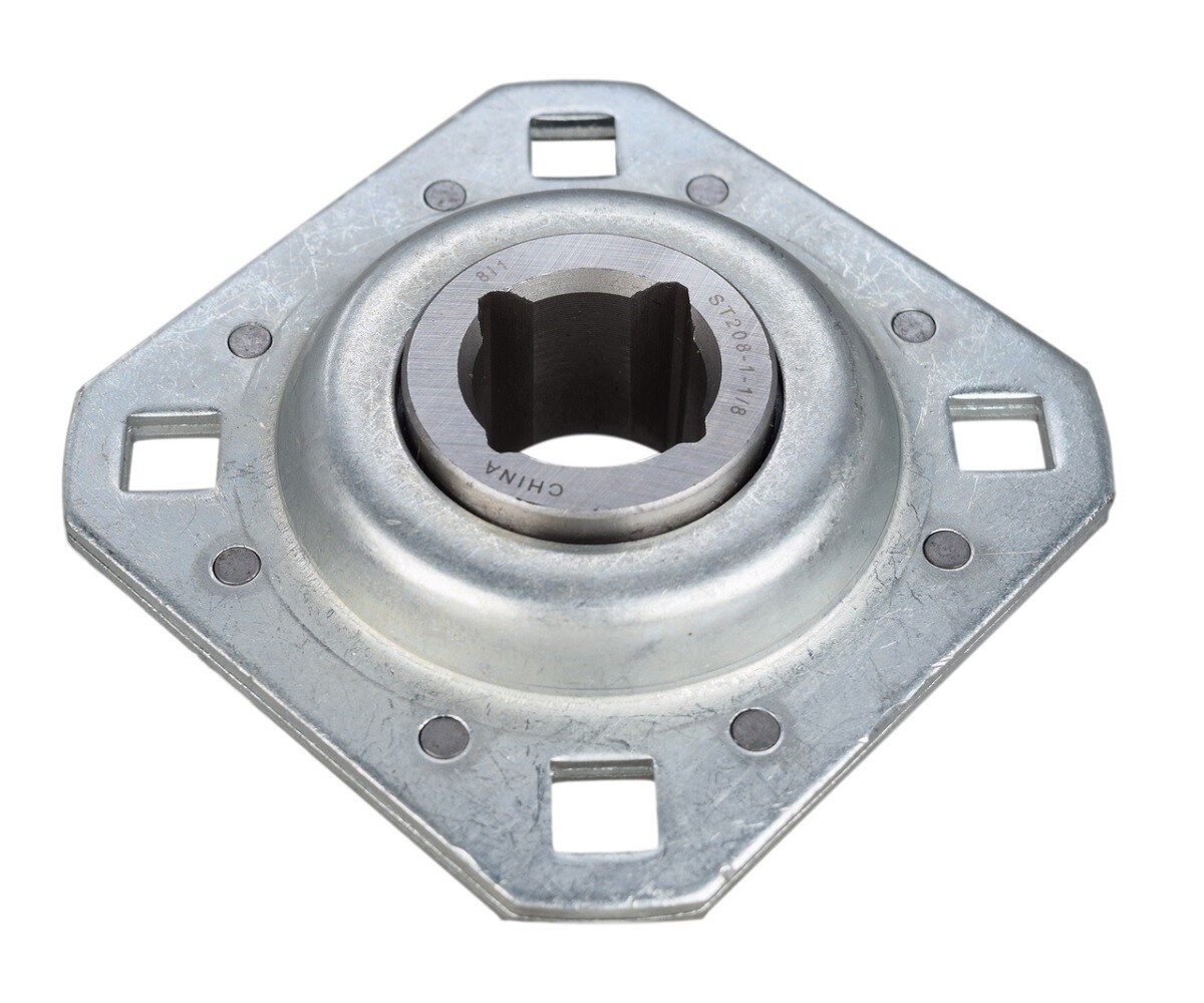 Disc Harrow Bearing 1-1/8" Square Bore w/ 4 - 1/2" Bolt Holes & 4-3/4" OAL