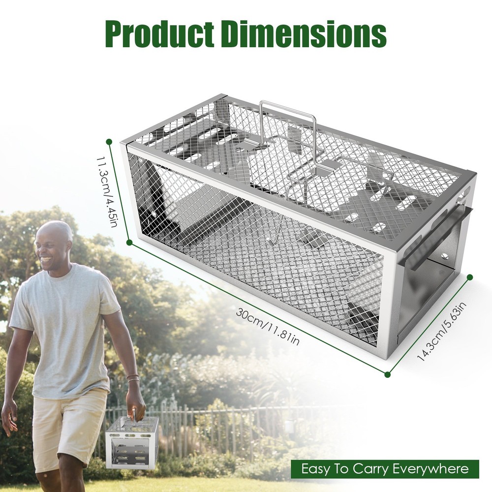 2 Pack Humane Rat Trap Automatic Continuous Mouse Trap Live Rodent Animal Cage