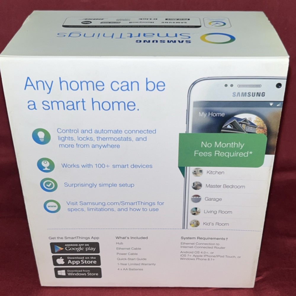 Samsung SmartThings Hub Central Controller Connects to 100+ Smart Home Devices