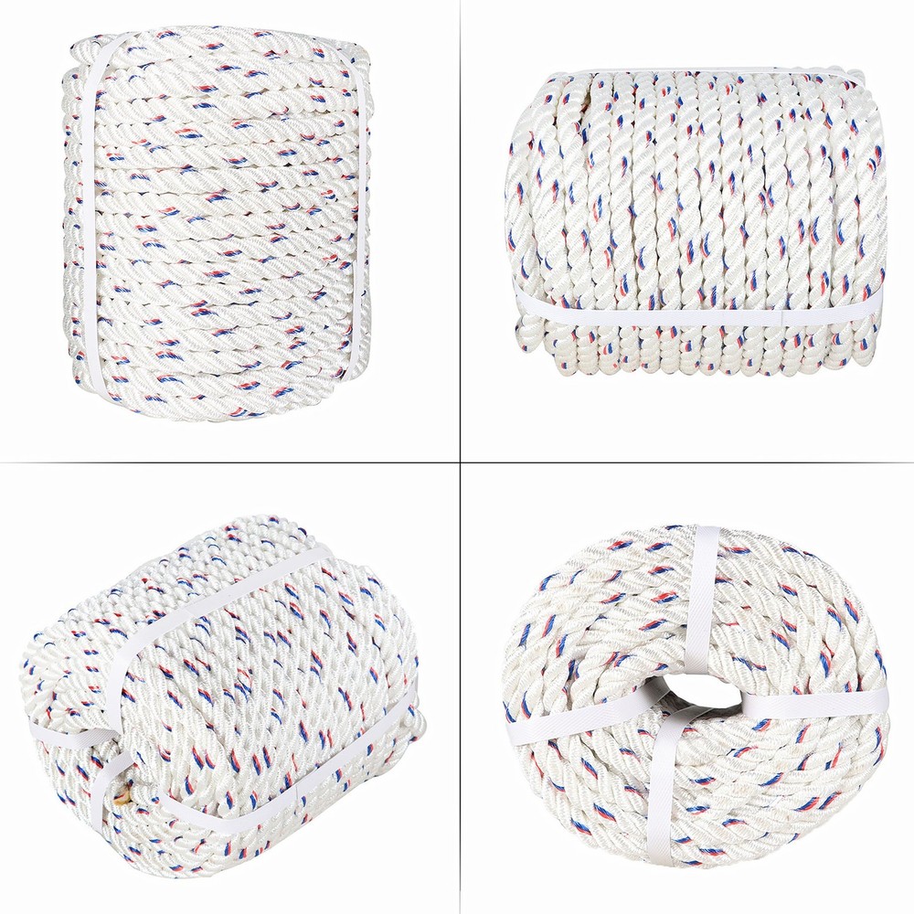 Double Braid Polyester Arborist Bull Rope Pulling Rigging Line 7200Lbs 5/8"×150'