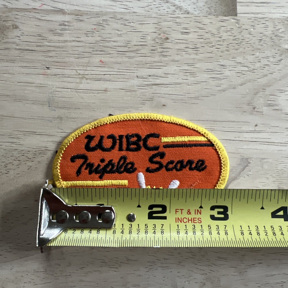 Vintage WIBC Triple Score Bowling Patch Orange Black